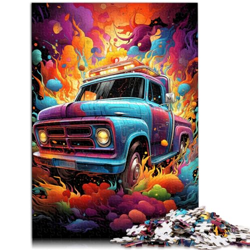 1000-teiliges Puzzle, farbenfroher Psychedelischer Lastwagen, für Erwachsene und Kinder ab 12 Jahren, Holzpuzzle, Heimkunstdekor, Größe: 50 x 75 cm 1000-teiliges Puzzle, farbenfroher Psychedelischer Lastwagen, für Erwachsene und Kinder ab 12 Jahren, Holzpuzzle, Heimkunstdekor, Größe: 50 x 75 cm von LXQING