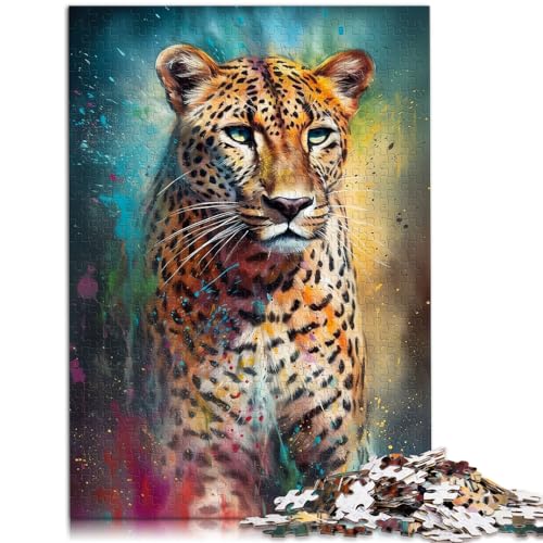 1000-teiliges Puzzle für Erwachsene, Gepardenmalerei, geeignet für Erwachsene, Holzpuzzle, Lernspiel, Herausforderungsspielzeug, Größe: 50 x 75 cm 1000-teiliges Puzzle für Erwachsene, Gepardenmalerei, geeignet für Erwachsene, Holzpuzzle, Lernspiel, Herausforderungsspielzeug, Größe: 50 x 75 cm von LXQING