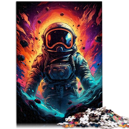 1000-teiliges Puzzle für Erwachsene, farbenfrohes, gutaussehendes Astronauten-Puzzle aus Holz für Teenager und Kinder, zur Heimdekoration, Größe: 50 x 75 cm von LXQING