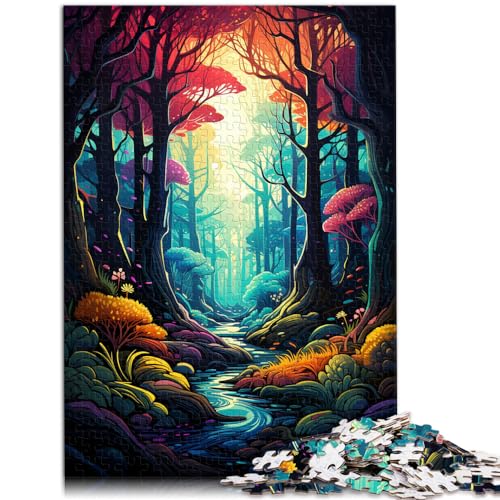 500-teiliges Puzzle, bunt im Zauberwald, für Erwachsene, Familien oder Kinder, Holzpuzzle, tolles Geschenk für Erwachsene und Kinder, Größe: 38 x 52 cm von LXQING