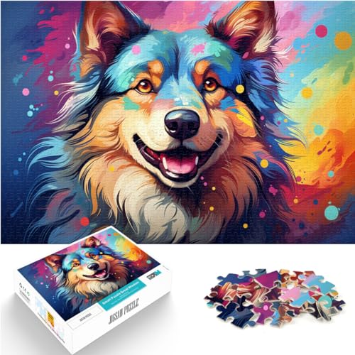 Puzzle 1000 Teile, Bunter Psychedelischer Finnischer Lapphund, Holzpuzzle für Erwachsene und die ganze Familie, Puzzle-Geschenke für Erwachsene, Größe: 50 x 75 cm Puzzle 1000 Teile, Bunter Psychedelischer Finnischer Lapphund, Holzpuzzle für Erwachsene und die ganze Familie, Puzzle-Geschenke für Erwachsene, Größe: 50 x 75 cm von LXQING
