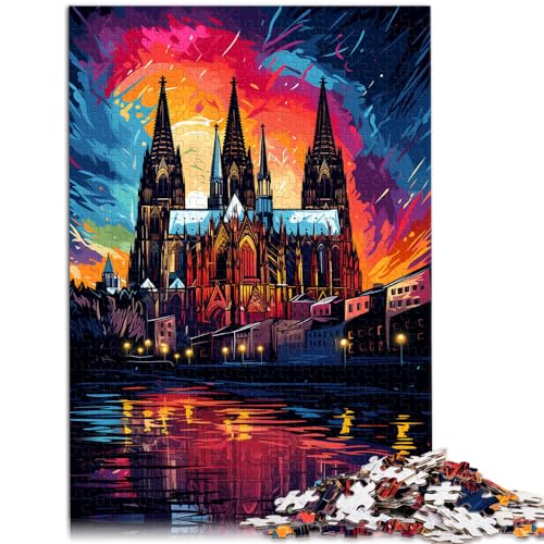 Puzzle 1000 Teile für Erwachsene, Die farbenfrohe Psychedelia des Kölner Doms, Puzzle für 12-Jährige, Holzpuzzle, Herausforderndes Spiel, Größe: 50 x 75 cm Puzzle 1000 Teile für Erwachsene, Die farbenfrohe Psychedelia des Kölner Doms, Puzzle für 12-Jährige, Holzpuzzle, Herausforderndes Spiel, Größe: 50 x 75 cm von LXQING