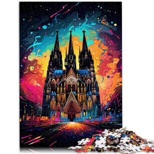 Puzzle für Erwachsene, 1000 Teile, „Die farbenfrohe Psychedelia des Kölner Doms“, für Erwachsene und Jugendliche ab 12 Jahren, Holzpuzzle, einzigartiges Herausforderungsspiel, Größe: 50 x 75 cm Puzzle für Erwachsene, 1000 Teile, „Die farbenfrohe Psychedelia des Kölner Doms“, für Erwachsene und Jugendliche ab 12 Jahren, Holzpuzzle, einzigartiges Herausforderungsspiel, Größe: 50 x 75 cm von LXQING