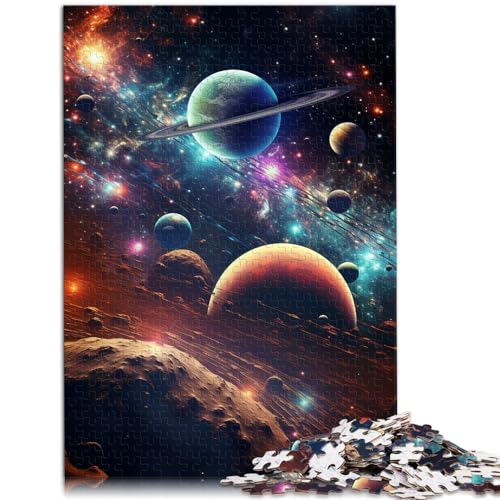 Puzzle für Erwachsene, 300 Teile, farbenfrohes Universum, für Erwachsene und Kinder ab 12 Jahren, Holzpuzzle, einzigartiges Herausforderungsspiel, Größe: 26 x 38 cm von LXQING