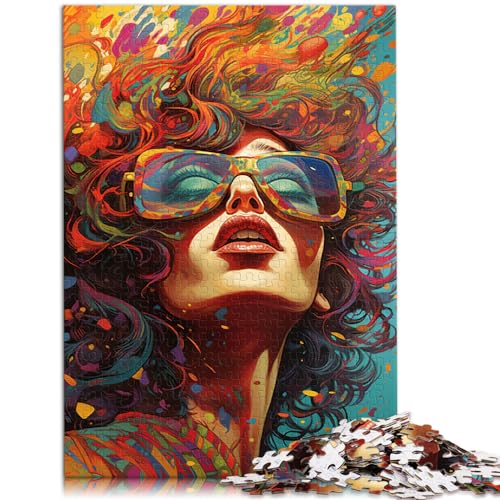 Puzzle für Erwachsene, 500 Teile, farbenfrohe psychedelische Frau, für Erwachsene und Kinder ab 12 Jahren, Holzpuzzle, zur Heimdekoration, Größe: 38 x 52 cm Puzzle für Erwachsene, 500 Teile, farbenfrohe psychedelische Frau, für Erwachsene und Kinder ab 12 Jahren, Holzpuzzle, zur Heimdekoration, Größe: 38 x 52 cm von LXQING