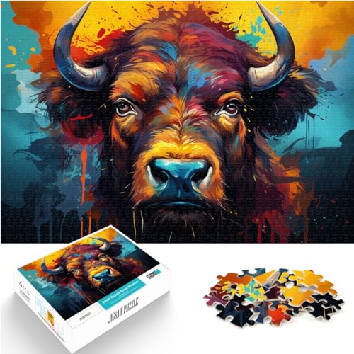 Puzzle für Erwachsene mit 1000 Teilen, Bison, Holzpuzzle für Erwachsene und Kinder, Lernspiele für Erwachsene und Kinder, Größe: 50 x 75 cm von LXQING