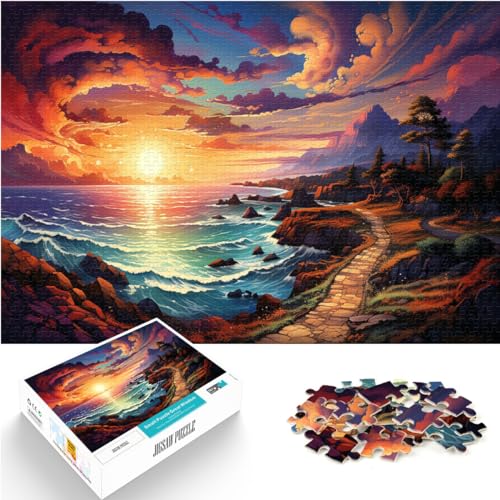 Puzzle mit 1000 Teilen, Sonnenuntergangstour, für Erwachsene und Kinder ab 12 Jahren, Holzpuzzle, Heimkunstdekor, Größe: 50 x 75 cm von LXQING