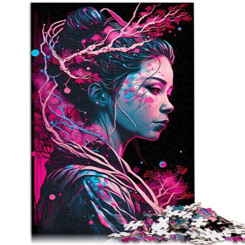 Puzzle mit 1000 Teilen für Erwachsene, Geisha Neon Cherry Blossom, Holzpuzzle für Jugendliche und Erwachsene, Holzpuzzle für Familienspiele und Heimdekoration, Größe: 50 x 75 cm Puzzle mit 1000 Teilen für Erwachsene, Geisha Neon Cherry Blossom, Holzpuzzle für Jugendliche und Erwachsene, Holzpuzzle für Familienspiele und Heimdekoration, Größe: 50 x 75 cm von LXQING