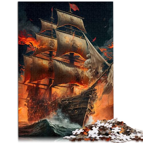 Schweres Puzzle für Erwachsene, 1000 Teile, Piratenschiff, für Erwachsene und Kinder ab 12 Jahren, Holzpuzzle, Lernspiel, Größe: 50 x 75 cm Schweres Puzzle für Erwachsene, 1000 Teile, Piratenschiff, für Erwachsene und Kinder ab 12 Jahren, Holzpuzzle, Lernspiel, Größe: 50 x 75 cm von LXQING