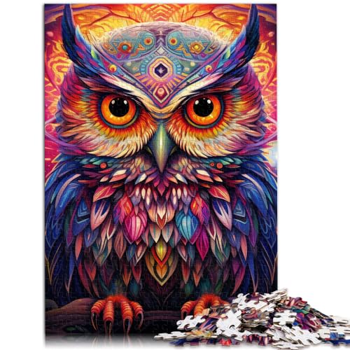 für Erwachsene, 1000 Teile, Tier-Eule, bunt, für Erwachsene und Kinder ab 12 Jahren, Holzpuzzle, Unmögliches Puzzle, Größe: 50 x 75 cm für Erwachsene, 1000 Teile, Tier-Eule, bunt, für Erwachsene und Kinder ab 12 Jahren, Holzpuzzle, Unmögliches Puzzle, Größe: 50 x 75 cm von LXQING