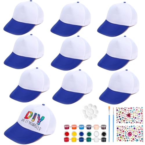 LXWINNER 10 Stück Graffiti Kappe zum Bemalen, DIY Baseballkappe mit Edelstein Aufklebern, Kinder Baseballmütze Weiß, Geburtstag Geschenk für Mädchen 4-11 Jahre LXWINNER 10 Stück Graffiti Kappe zum Bemalen, DIY Baseballkappe mit Edelstein Aufklebern, Kinder Baseballmütze Weiß, Geburtstag Geschenk für Mädchen 4-11 Jahre von LXWINNER