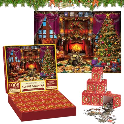 Adventskalender 2024 Puzzle,Weihnachten Katze Puzzle,24 Boxen Puzzles für Countdown bis Weihnachten,1008 Teile Puzzles Countdown bis Weihnachten,Adventskalender Puzzle für Kinder und Erwachsene Adventskalender 2024 Puzzle,Weihnachten Katze Puzzle,24 Boxen Puzzles für Countdown bis Weihnachten,1008 Teile Puzzles Countdown bis Weihnachten,Adventskalender Puzzle für Kinder und Erwachsene von LXWINNER