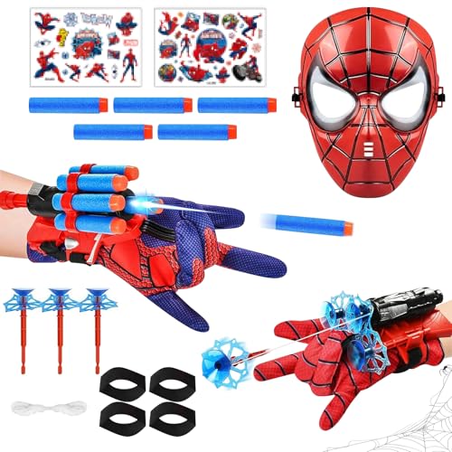 LXYYDS 2 Stück Spider Launcher Handschuh, Kids Spider Hero Handschuhe, Super Spider Launcher, Launcher Handschuh mit Maske und Aufkleber, Für Kinder Fans Cosplay Spider Handschuhe Launcher Spielzeug LXYYDS 2 Stück Spider Launcher Handschuh, Kids Spider Hero Handschuhe, Super Spider Launcher, Launcher Handschuh mit Maske und Aufkleber, Für Kinder Fans Cosplay Spider Handschuhe Launcher Spielzeug von LXYYDS
