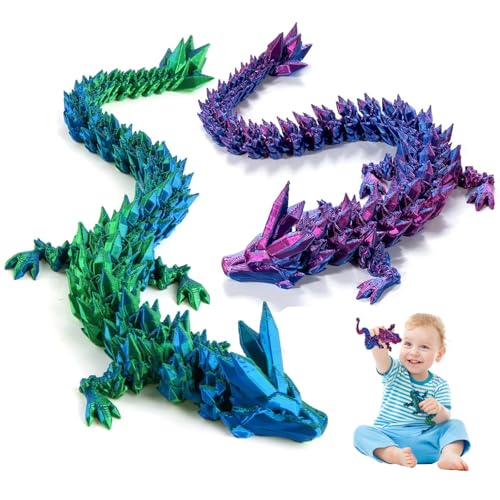 LXYYDS 3D Gedruckter Drache, 2 Stück Kristalldrache, Geheimnisvolle Drachen Spielzeug, Realistische Beweglicher Drachen Figuren, Beweglicher Drachen Spielzeug, Zappelspielzeug für Kinder Erwachsene LXYYDS 3D Gedruckter Drache, 2 Stück Kristalldrache, Geheimnisvolle Drachen Spielzeug, Realistische Beweglicher Drachen Figuren, Beweglicher Drachen Spielzeug, Zappelspielzeug für Kinder Erwachsene von LXYYDS