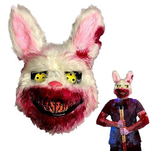 LXYYDS Blutige Kaninchen Maske, Bloody Bunny Maske, Plüsch Bunny Maske, Horror Hasenmaske für Erwachsene Kinder, Kaninchen Gruselige Masken, Kaninchen Hase Maske Halloween für Maskerade Cosplay LXYYDS Blutige Kaninchen Maske, Bloody Bunny Maske, Plüsch Bunny Maske, Horror Hasenmaske für Erwachsene Kinder, Kaninchen Gruselige Masken, Kaninchen Hase Maske Halloween für Maskerade Cosplay von LXYYDS