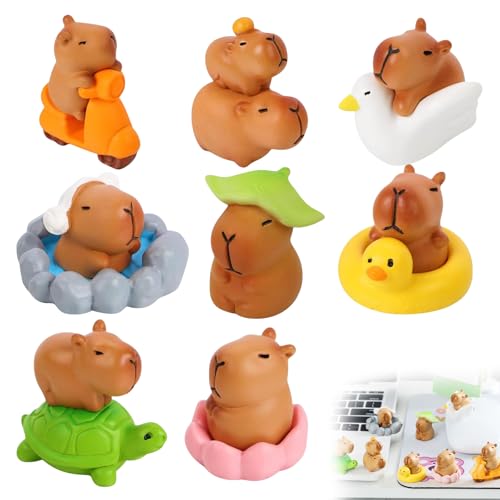 Mini Capybara Figuren, 13 Stück Mini Capybara aus Kunstharz, Mini Capybara Feengarten Dekoration, Miniatur Capybara Figuren, Mini Resin Kapybara, für DIY Garten, Ornament für Miniaturlandschaft von LXYYDS