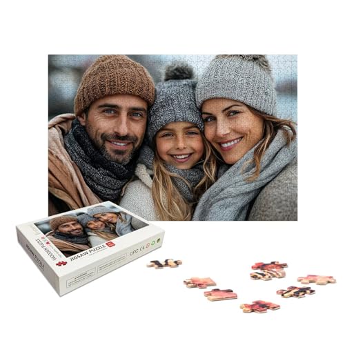 Personalisiertes Puzzle 1000 Teile mit Eigenem Foto, Personalisiertes Puzzle für Erwachsene, Gestalte Selbst Holzpuzzle Erwachsene mit Bild, Fotopuzzle mit Geschenkbox, für Geschenke, Wanddeko, X-1107 von LXingzun