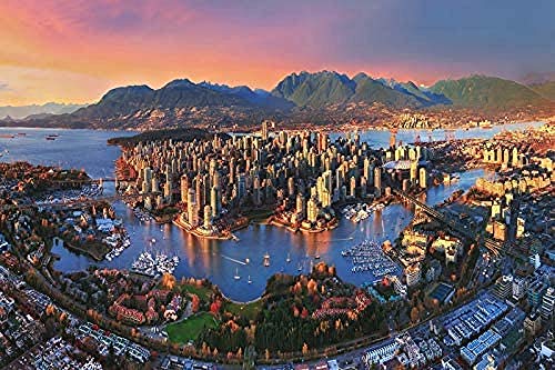 LYBSSG Decorsy Jigsaw Puzzle 1000 Piece for Adults Kids Vancouver Cityscape, Canada Wooden Children's Gifts von LYBSSG