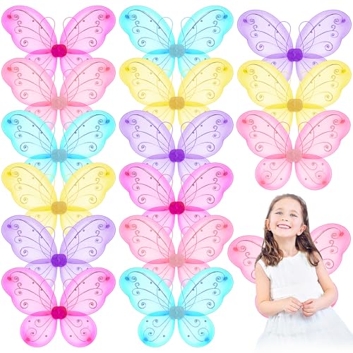 LYCN 15 Stück Feen-Schmetterlingsflügel mit Diamanten, ausgefallene Schmetterlinge, bunte Mädchen, Glitzer-Schmetterlingsflügel für Kostüm-Accessoires, Prinzessinnen-Party, Gastgeschenke, Geburtstag LYCN 15 Stück Feen-Schmetterlingsflügel mit Diamanten, ausgefallene Schmetterlinge, bunte Mädchen, Glitzer-Schmetterlingsflügel für Kostüm-Accessoires, Prinzessinnen-Party, Gastgeschenke, Geburtstag von LYCN