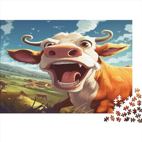Brüllende Kuh 300 Teile Puzzle Lernspiel Spielzeug Puzzles Für Erwachsene Klassische AI Animals Puzzles Puzzles Erwachsene 300pcs (40x28cm) von LYCREW