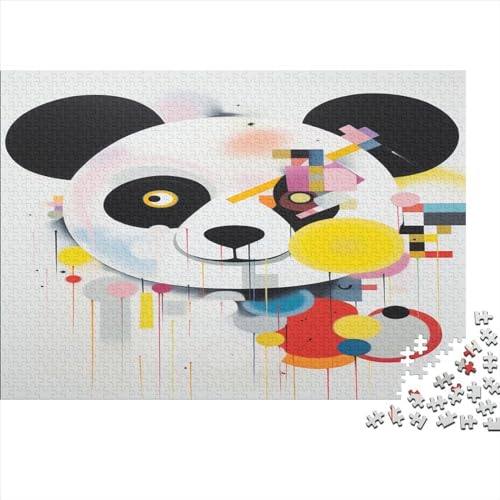 Bunter Panda 300 Teile Puzzles Für Erwachsene Teenager Stress Abbauen Familien-Puzzlespiel AI Animals Puzzle Lernspiel Spielzeug Geschenk 300pcs (40x28cm) von LYCREW