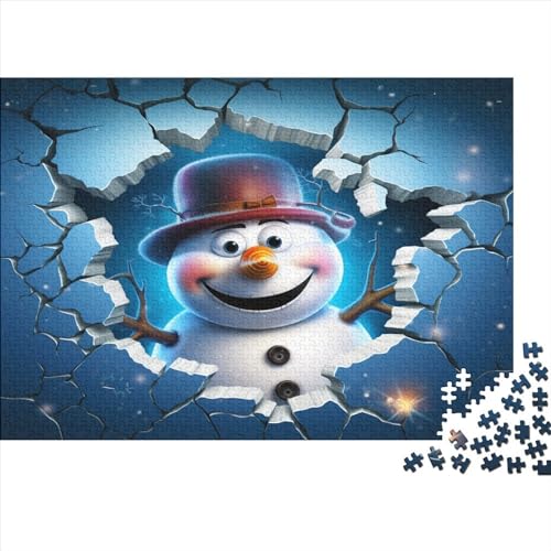 Cute Schneemann Puzzle Erwachsenenpuzzle Farbenfrohes AI Design 1000 Teile Puzzle Für Erwachsene Ab 14 Jahren 1000pcs (75x50cm) von LYCREW