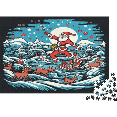 Father Weihnachtsmann 300 Teile Premium-Puzzles Für Erwachsene - Spaß Und Lernspiele - Perfekte AI Design Puzzle-Geschenke 300pcs (40x28cm) von LYCREW