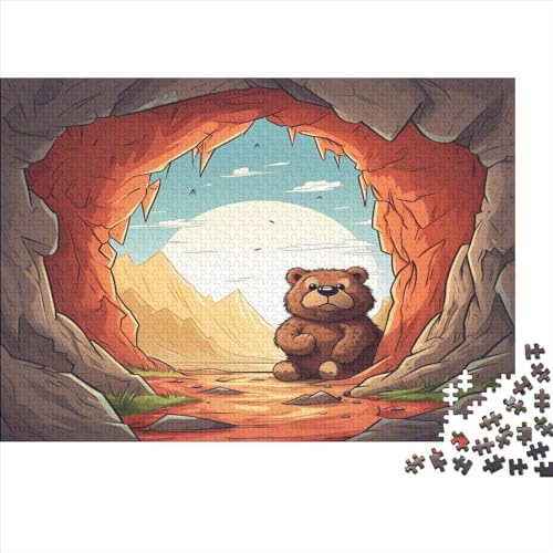 Höhlenbär 500 Teile Puzzles Für Erwachsene Teenager Stress Abbauen Familien-Puzzlespiel AI Animals Puzzle Lernspiel Spielzeug Geschenk 500pcs (52x38cm) von LYCREW