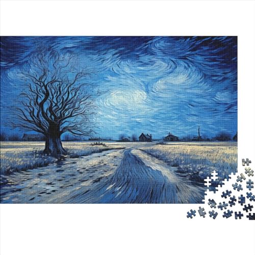 Nacht-Szene 300 Teile Puzzles Für Erwachsene Teenager Stress Abbauen Familien-Puzzlespiel AI Design Puzzle Lernspiel Spielzeug Geschenk 300pcs (40x28cm) von LYCREW