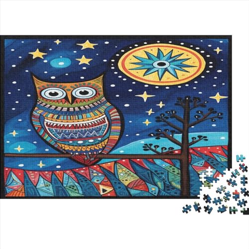 Niedliche Eule 500 Teile Puzzle Lernspiel Spielzeug Puzzles Für Erwachsene Klassische AI Design Puzzles Puzzles Erwachsene 500pcs (52x38cm) von LYCREW