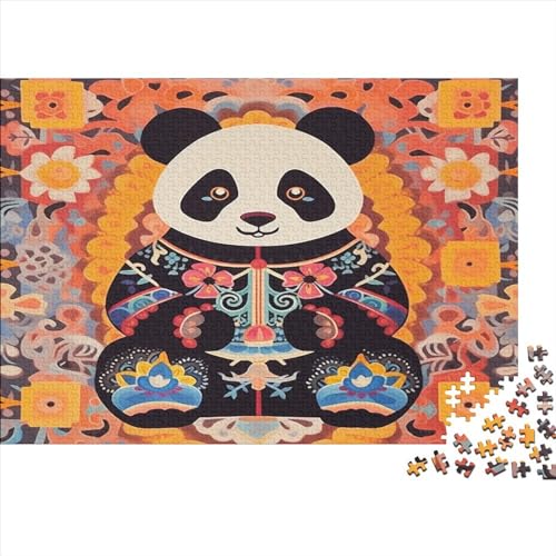 Niedlicher Panda Puzzle Erwachsenenpuzzle Farbenfrohes AI Animals 1000 Teile Puzzle Für Erwachsene Ab 14 Jahren 1000pcs (75x50cm) von LYCREW