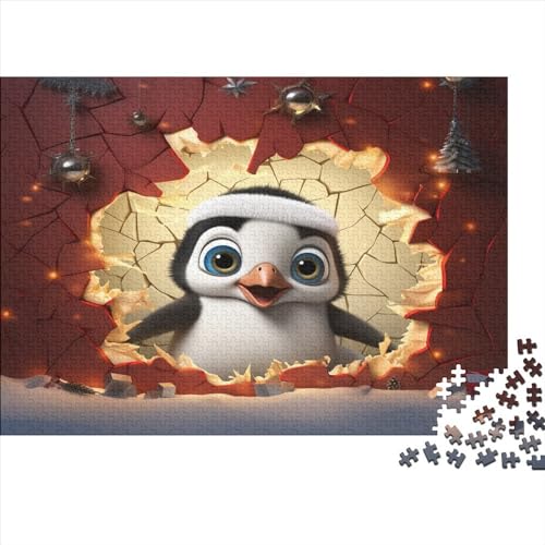 Niedlicher Pinguin 300 Teile Premium-Puzzles Für Erwachsene - Spaß Und Lernspiele - Perfekte AI Animals Puzzle-Geschenke 300pcs (40x28cm) von LYCREW