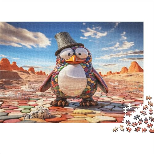 Niedlicher Pinguin Puzzle Erwachsenenpuzzle Farbenfrohes AI Animals 500 Teile Puzzle Für Erwachsene Ab 14 Jahren 500pcs (52x38cm) von LYCREW