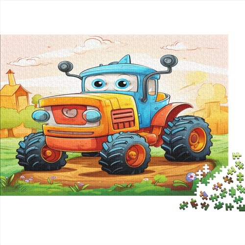Niedlicher Traktor 1000 Teile Jigsaw Puzzles Für Erwachsene Schwieriges Schweres AI Design Jigsaw Puzzle Für Frauen Männer Premium Präzise Interlocking Spiel Lernspiel 1000pcs (75x50cm) von LYCREW