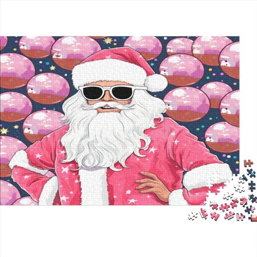 Pink Father Weihnachtsmann 1000 Teile Premium-Puzzles Für Erwachsene - Spaß Und Lernspiele - Perfekte AI Design Puzzle-Geschenke 1000pcs (75x50cm) von LYCREW