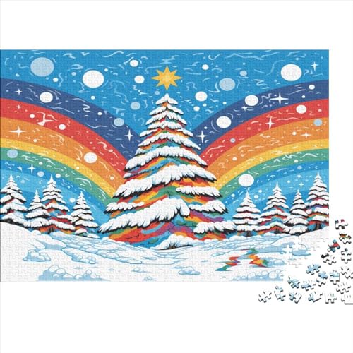 Regenbogen-Baum Puzzle Erwachsenenpuzzle Farbenfrohes AI Design 500 Teile Puzzle Für Erwachsene Ab 14 Jahren 500pcs (52x38cm) von LYCREW