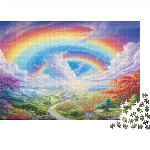 Regenbogen und Fluss 300 Teile Premium-Puzzles Für Erwachsene - Spaß Und Lernspiele - Perfekte AI Design Puzzle-Geschenke 300pcs (40x28cm) von LYCREW