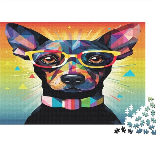 Schillernder Hund Puzzle Erwachsenenpuzzle Farbenfrohes AI Animals 500 Teile Puzzle Für Erwachsene Ab 14 Jahren 500pcs (52x38cm) von LYCREW