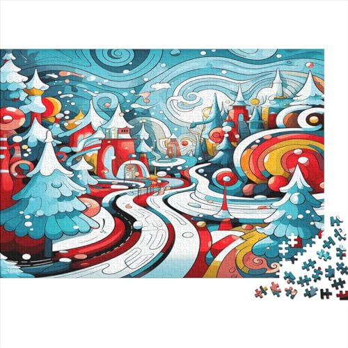 Verschneite Landschaft 1000 Teile Puzzle Lernspiel Spielzeug Puzzles Für Erwachsene Klassische AI Design Puzzles Puzzles Erwachsene 1000pcs (75x50cm) von LYCREW