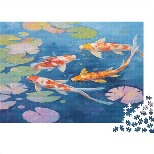 Viel Glück Koi 1000 Teile Premium-Puzzles Für Erwachsene - Spaß Und Lernspiele - Perfekte AI Animals Puzzle-Geschenke 1000pcs (75x50cm) von LYCREW