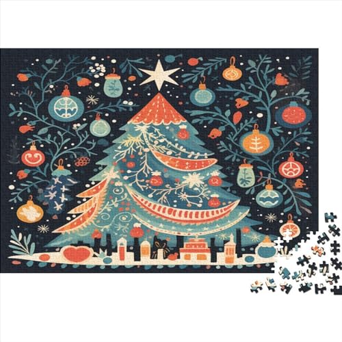 Weihnachtsbaum 500 Teile Premium-Puzzles Für Erwachsene - Spaß Und Lernspiele - Perfekte AI Design Puzzle-Geschenke 500pcs (52x38cm) von LYCREW