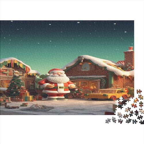 Weihnachtsmann Niedliche Muster 500 Teile Jigsaw Puzzles Für Erwachsene Schwieriges Schweres AI Design Jigsaw Puzzle Für Frauen Männer Premium Präzise Interlocking Spiel Lernspiel 500pcs (52x38cm) von LYCREW