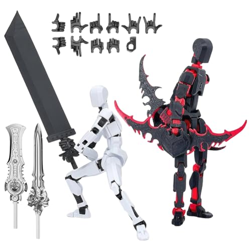 LYEAA 2 Stück T13 Action Figures, Montage Abgeschlossen T 13 Action Figuren, Titan 13 Actionfiguren, 3D Printed Actionfigur Satz Desktop Dekorationen for Spielliebhaber Spielzeug von LYEAA