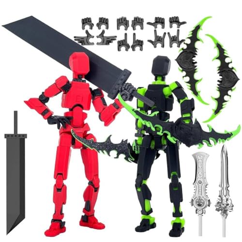 LYEAA 2 Stück T13 Action Figures, Montage Abgeschlossen T 13 Action Figuren, Titan 13 Actionfiguren, 3D Printed Actionfigur Satz Desktop Dekorationen for Spielliebhaber Spielzeug von LYEAA