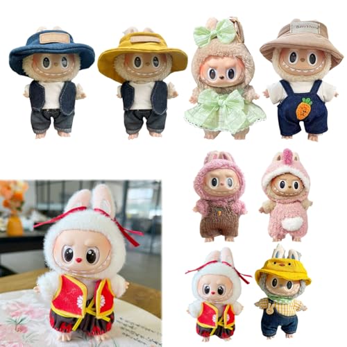 LYEAA For Labubu 17cm Dolls Accessories Clothes (Embroidered Carrot Suspender) von LYEAA