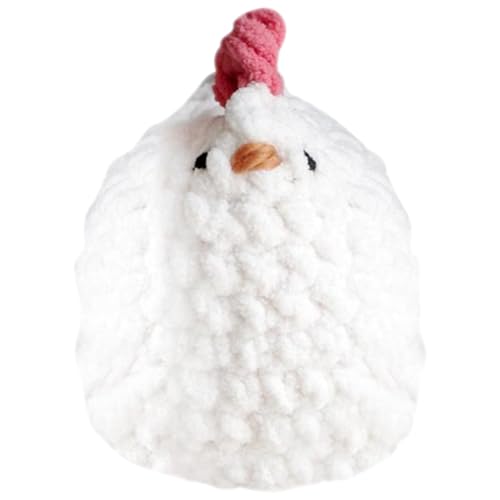 LYEAA Funny Positive Chicken Crochet Doll - Handgefertigtes Strickspielzeug für Geburtstag & Raumdekor von LYEAA
