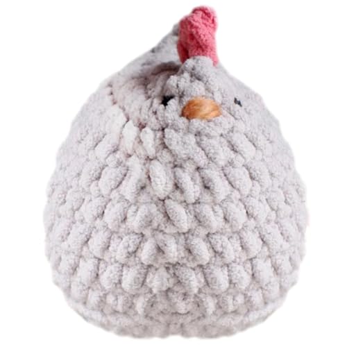 LYEAA Funny Positive Chicken Crochet Doll - Handgefertigtes Strickspielzeug für Geburtstag & Raumdekor von LYEAA