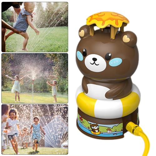 LYEAA Garten-Raketensprinkler for Kinder – Wasserspielspielzeug mit 3 m Schlauch, 360-Grad-Drehung, Spielzeug mit farbenfrohen Designs von LYEAA