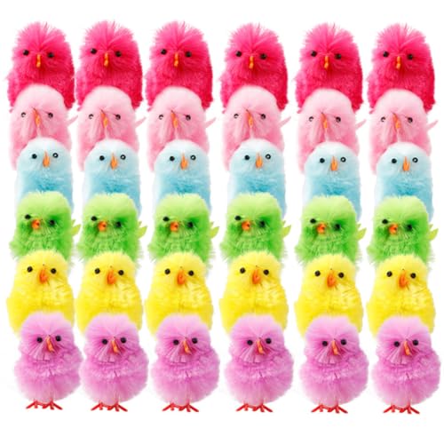 LYEAA Ostern Fuzzy Chicks Mini Bunte Chenille Küken for Osterdekorationen süße weiche Plüsch -Party -Kuchen -Topper LYEAA Ostern Fuzzy Chicks Mini Bunte Chenille Küken for Osterdekorationen süße weiche Plüsch -Party -Kuchen -Topper von LYEAA