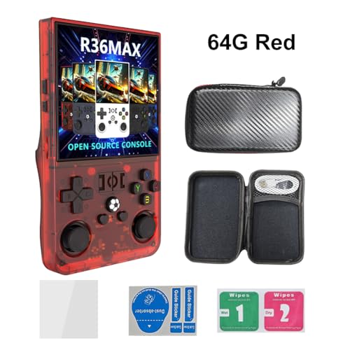 LYEAA R36MAX Retro Handheld Spielkonsole, Retro Konsole 4,0-Zoll-IPS-Bildschirm, Retrospiele in 1 Spielkonsole mit Open Source Linux System, 4000mAh Akku tragbare Spielkonsoles von LYEAA